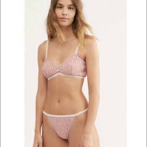 NEW! $20 FREE PEOPLE “Gabriella” Small Thong Underwear Pixie Nude - Picture 5 of 15
